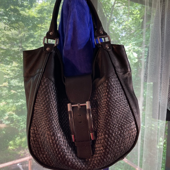 Aleanto Collezioni Made in Italy black leather cute large bag. Cute design. - Picture 7 of 15